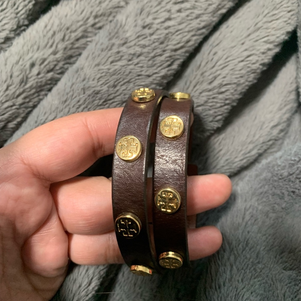 Tory Burch miller double wrap leather bracelet